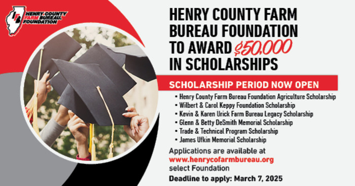 Deadline to Apply for Henry County Farm Bureau Scholarships is March 7, 2025