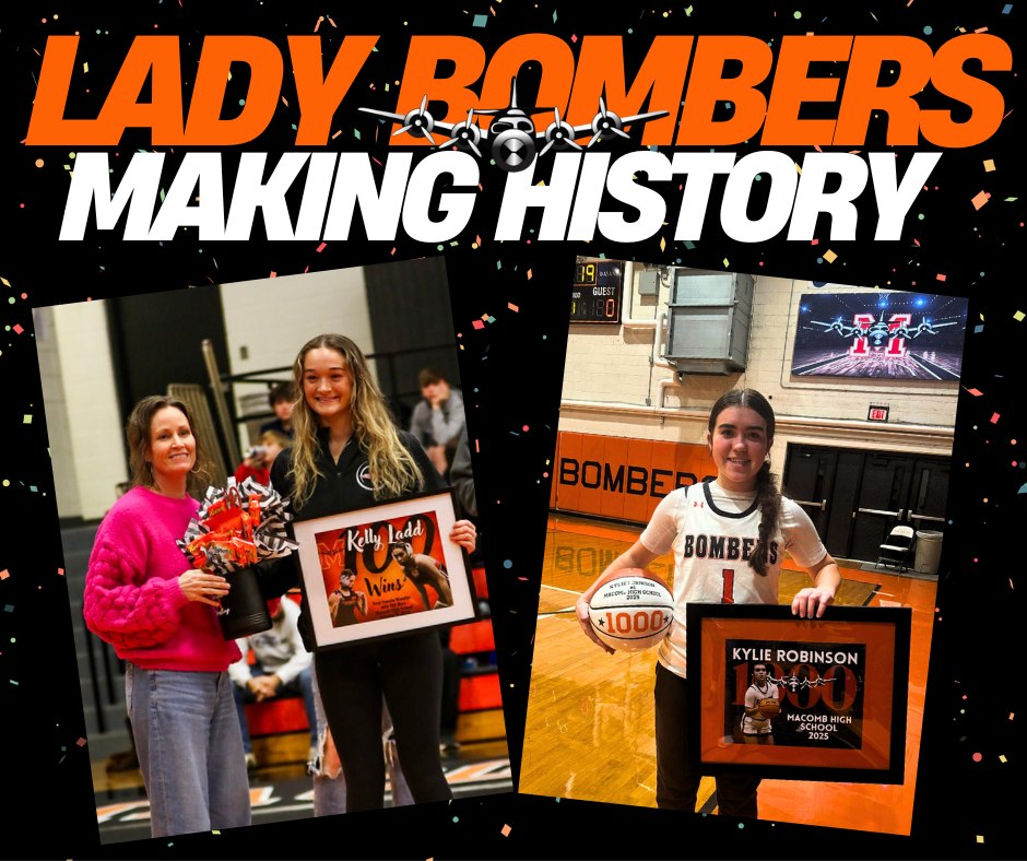 Lady Bombers are over here making history at Macomb High School! Kelly Ladd is the FIRST female wrestler in Macomb hist…