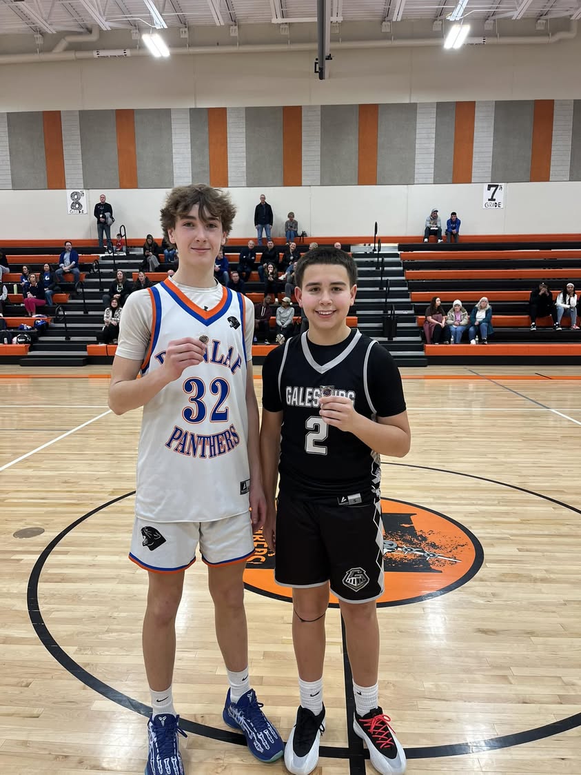 IESA Regional 12 Sportmanship winners Embry Miller, Dunlap MS and Curtis Kilgore, Galesburg.