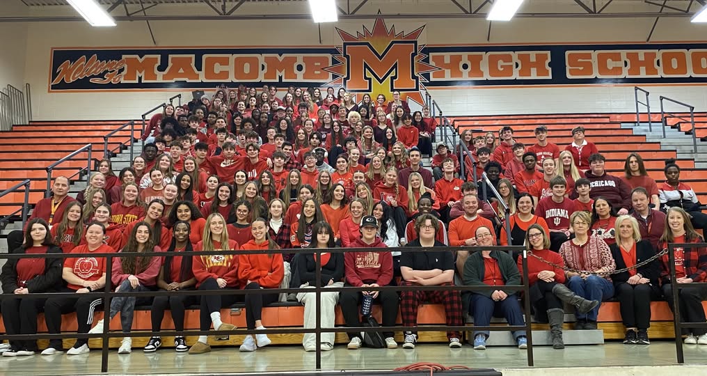 Macomb High School showed support by wearing red for Pikeland Schools and all those impacted by the recent tragedy. Our…