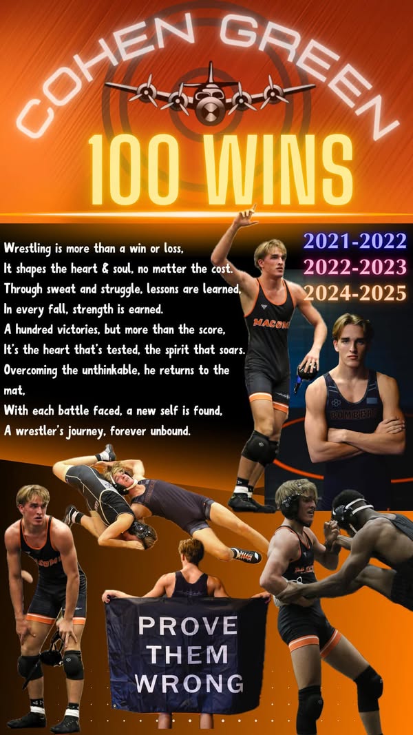 Congratulations to, Cohen Green, on his 100th win! Way to go Cohen!