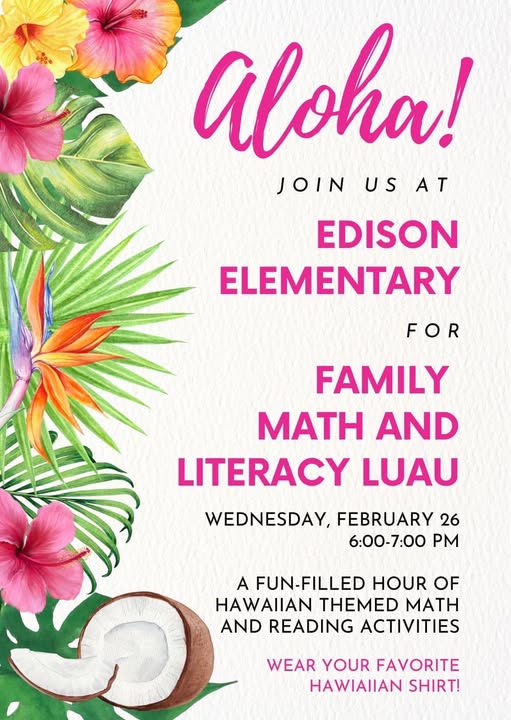 Edison Family!! We cannot wait to see you tonight!!!