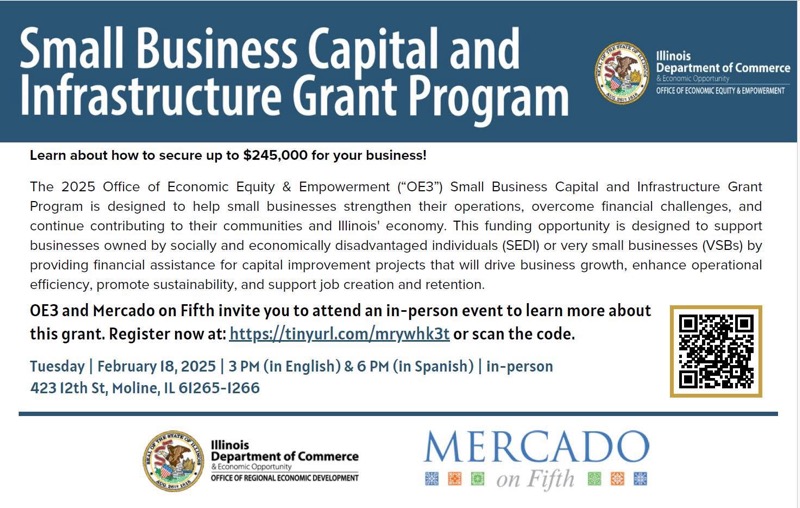 Unlock Business Growth at Moline Workshop with Grants Up to $245,000