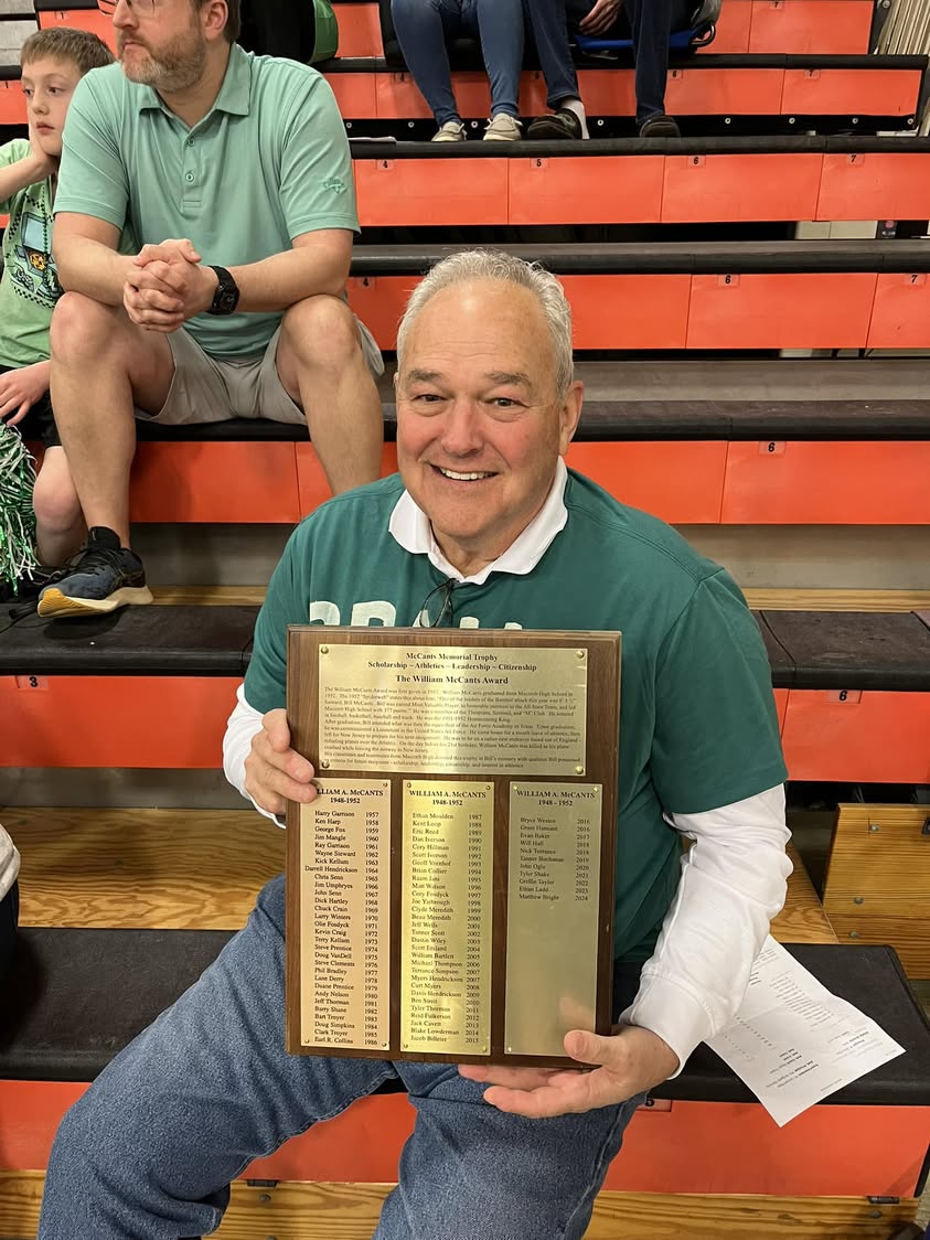 1976 McCants Award winner Steve Clements was in the house at MHS tonight to watch his granddaughter play in a he IESA Se…