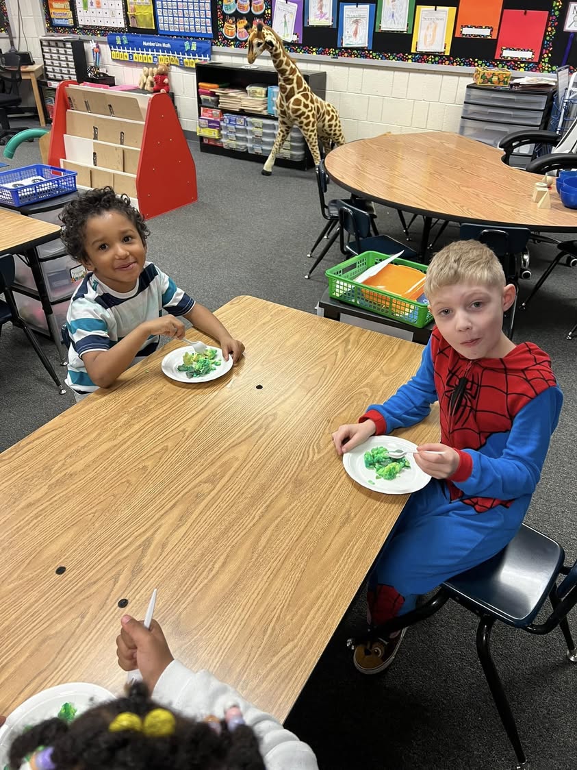 Mrs. Protsman’s class enjoyed eating green eggs and ham today. #MAC185