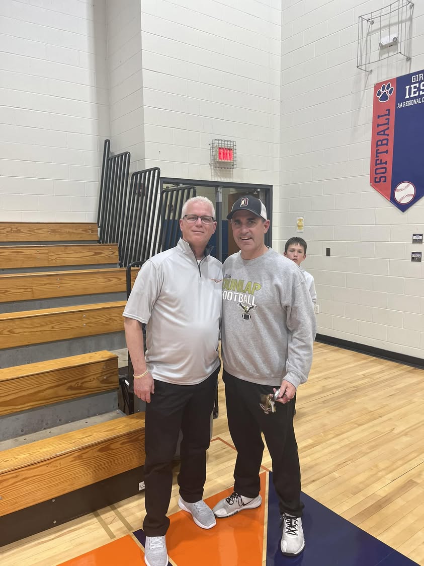 Bomber Student Athlete Alumni and Dunlap Head Football Coach Brett Cazalet in the house for Bomber 8h Grade Volleyball!…