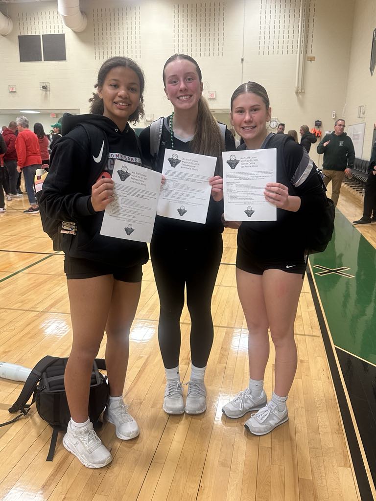 Bomber 8th Grade Volleyball players Brixley, Jersee, and Anistyn were all selected for the All-State Classic! And Coach…
