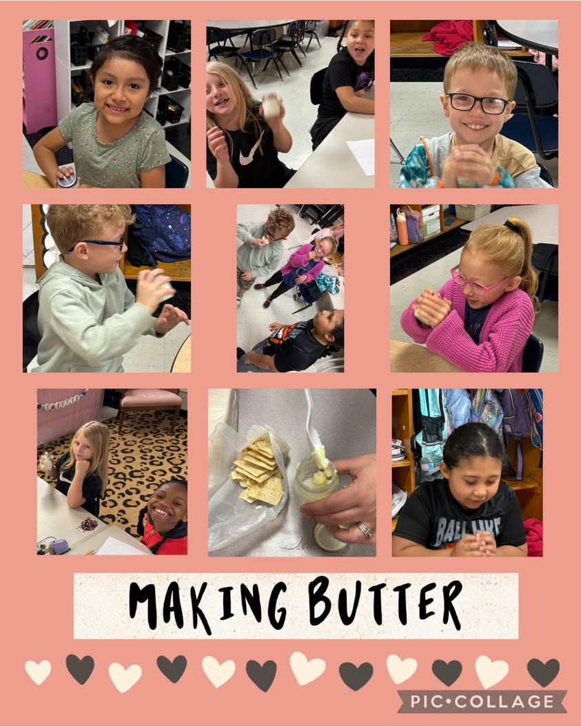 Thanks to Mrs. Stoneking and Ag in the Classroom for teaching us about dairy farms and letting us make butter! Mrs. O’Br…