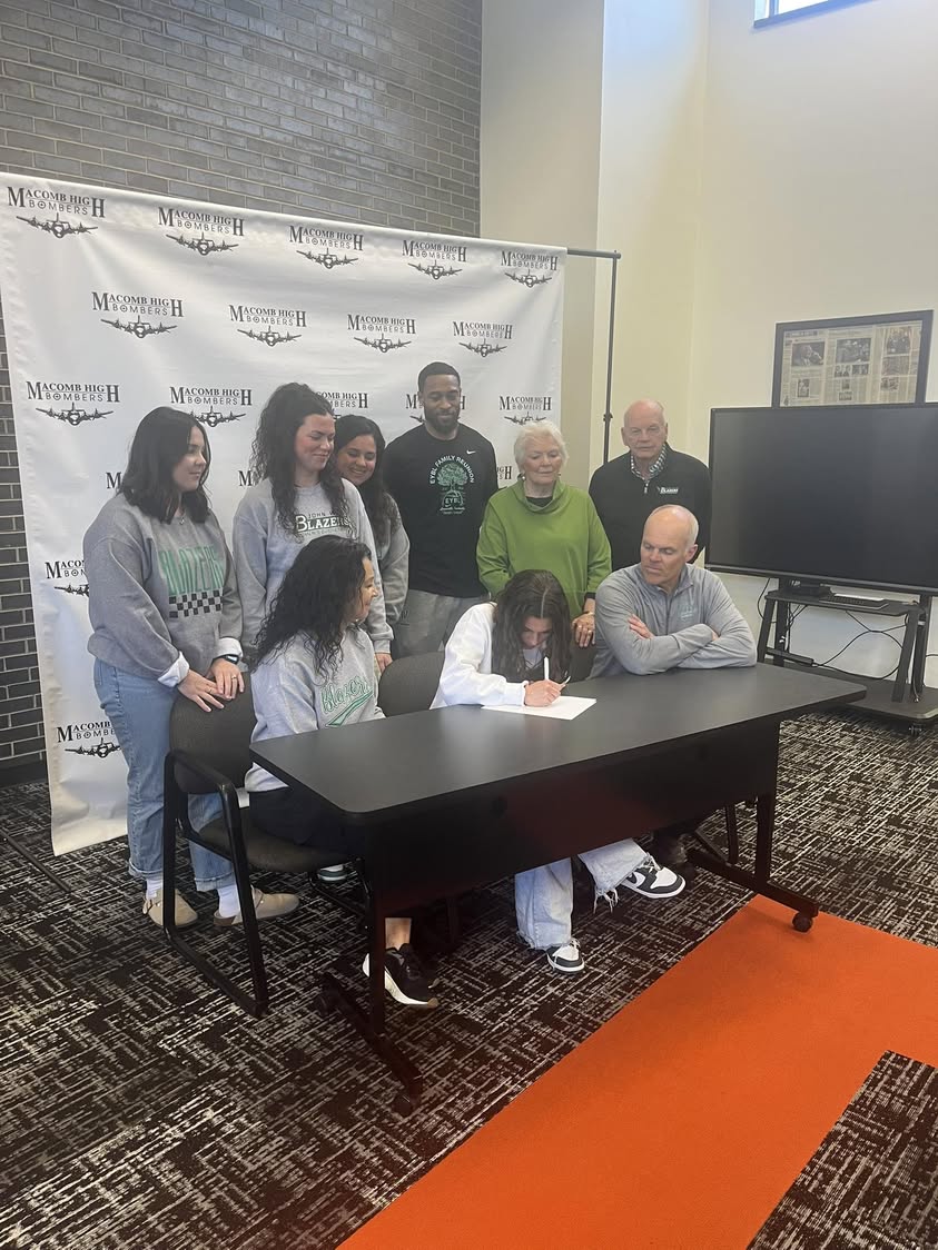 Congratulations Drew Creasey. She signed with John Wood today to play basketball! #OnceABomberAlwaysABomber