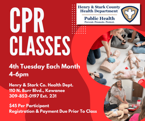 Monthly CPR Certification Classes Offered by Henry and Stark County Health Departments