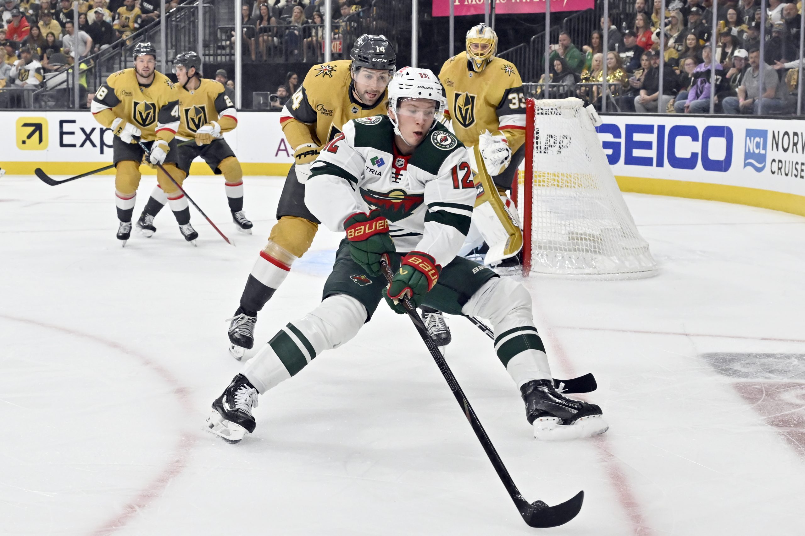 Wild’s top line more than the Golden Knights can handle through first 2 games