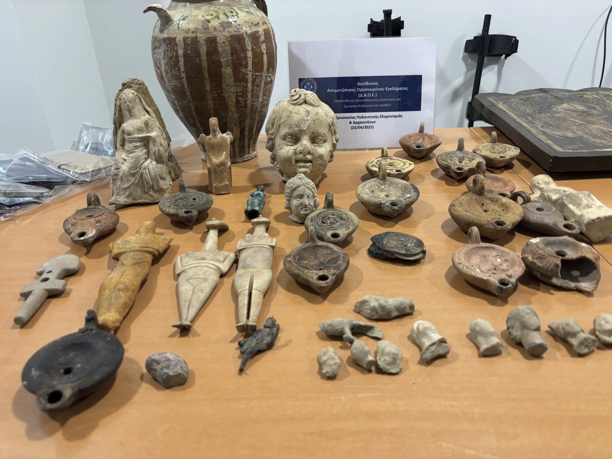 Dozens of ancient artifacts seized in Greek island smuggling raid