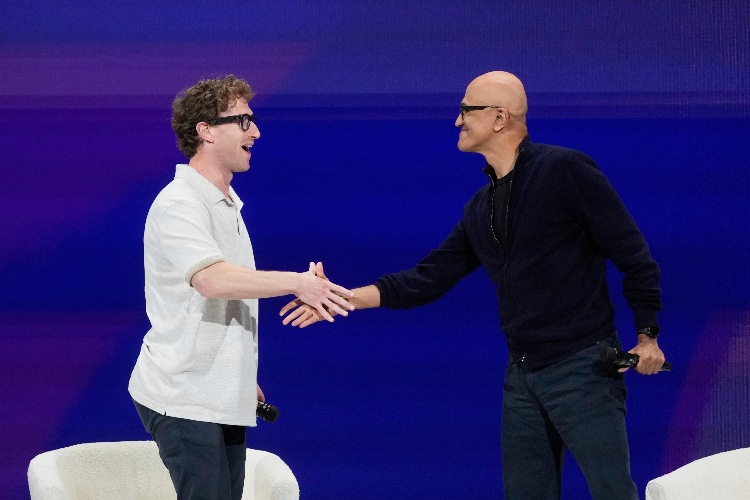 Meta launches AI app, Zuckerberg chats with Microsoft CEO Satya Nadella at developer conference