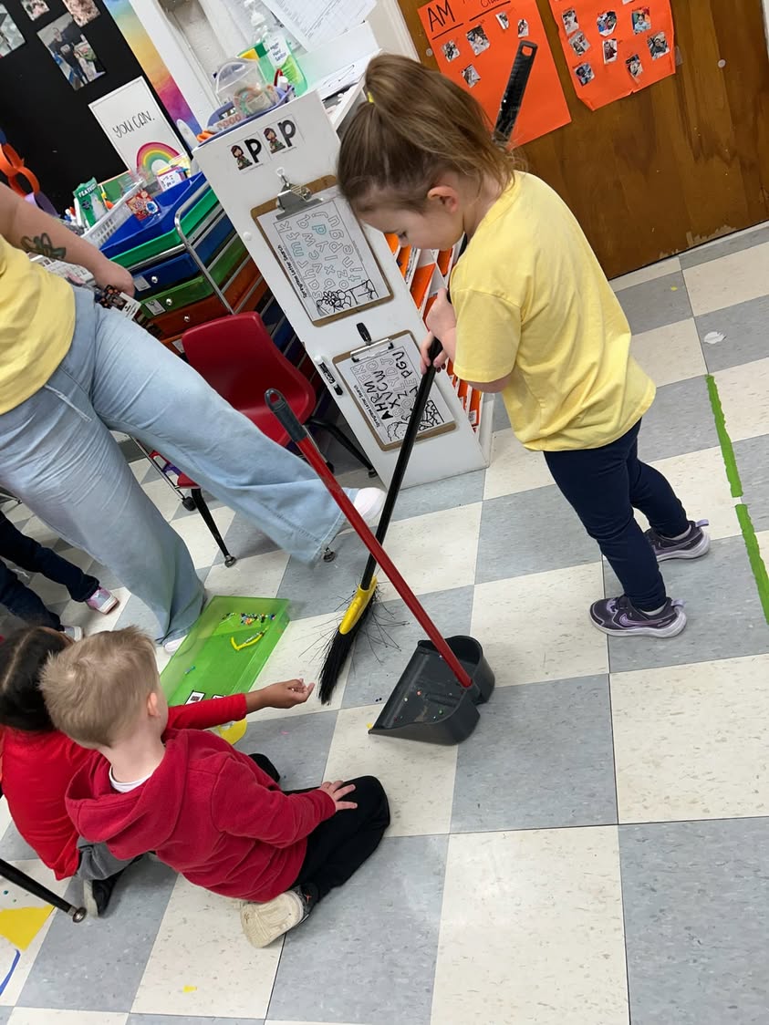 Its Work Together Wednesday for Week of the Young Child and whats a better example than cleaning up all the beads when…