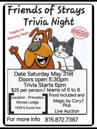 Join the Fun at Trivia Night Fundraiser for Friends of Strays in Princeton on May 31, 2025