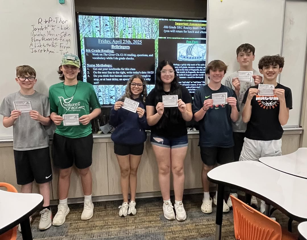 Mr. Black’s 8th Grade Reading class received their occupations from Lois Lowry’s The Giver #MAC185