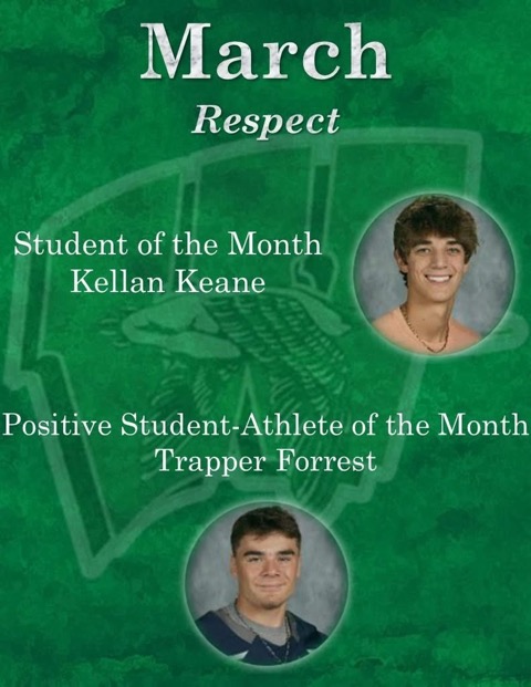 Wethersfield Core Values Student and Positive Student-Athlete of the Month for March 2025