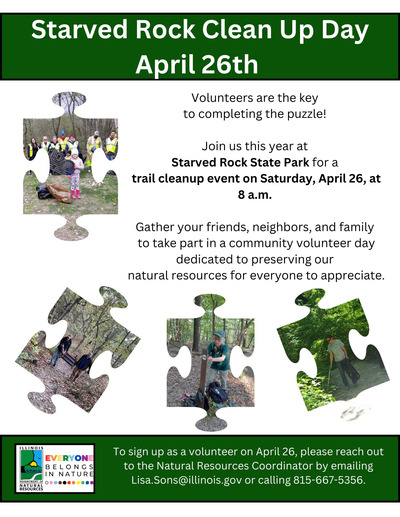 Join the Trail Cleanup at Starved Rock State Park on April 26, 2025