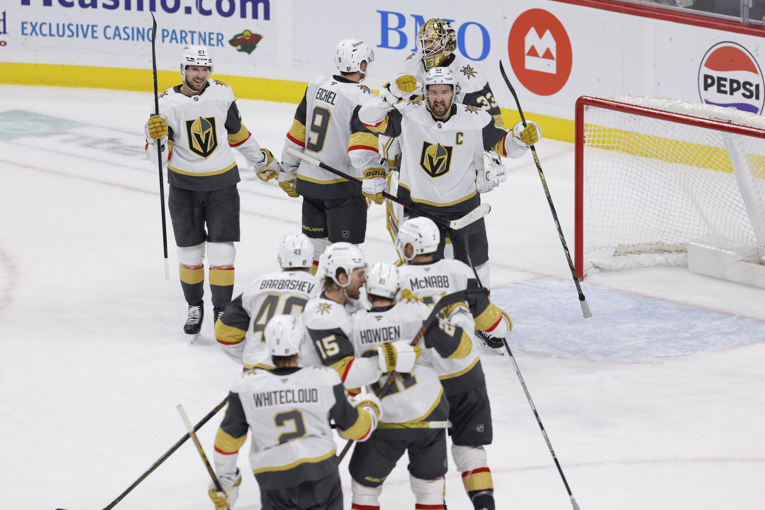 Vegas moves forward with big finishes in 1st round by standouts Eichel, Stone, Theodore and Hill