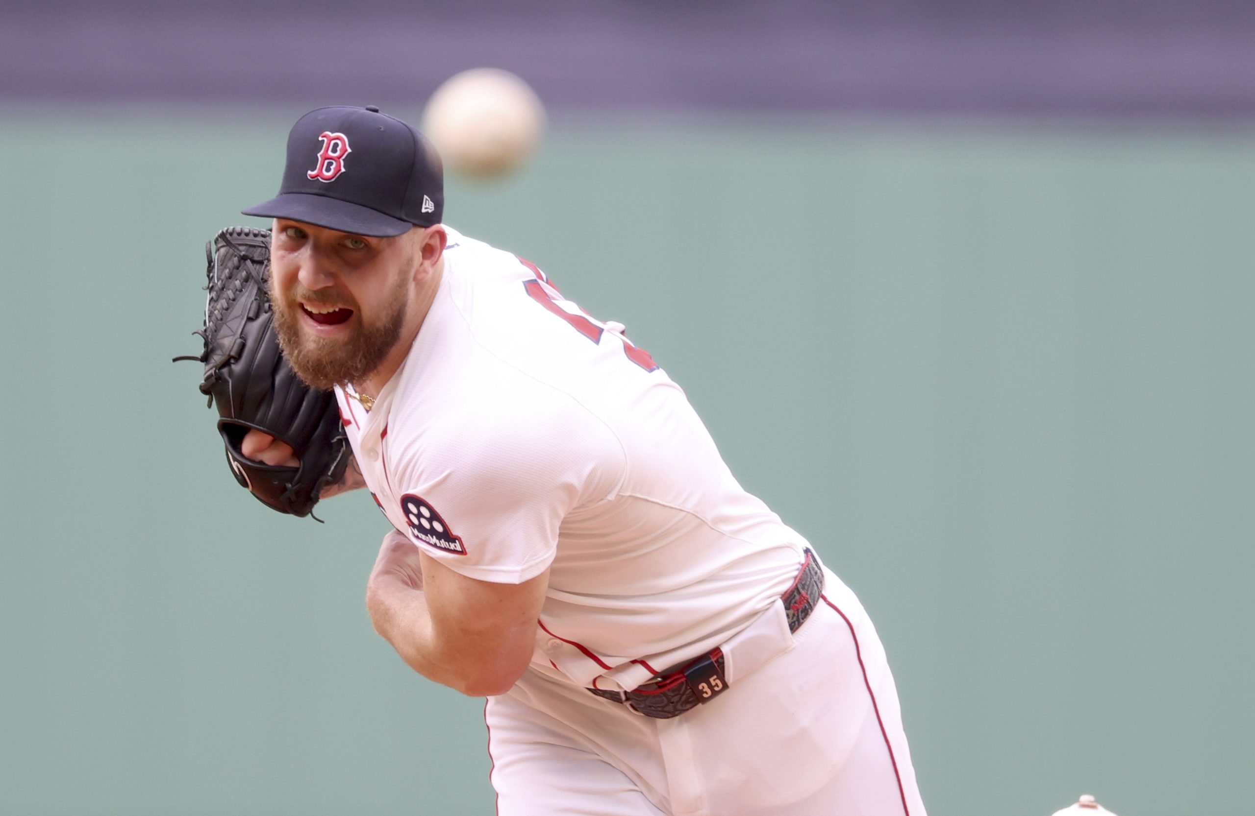 Red Sox ace Garrett Crochet has liner skip off his nose and glove