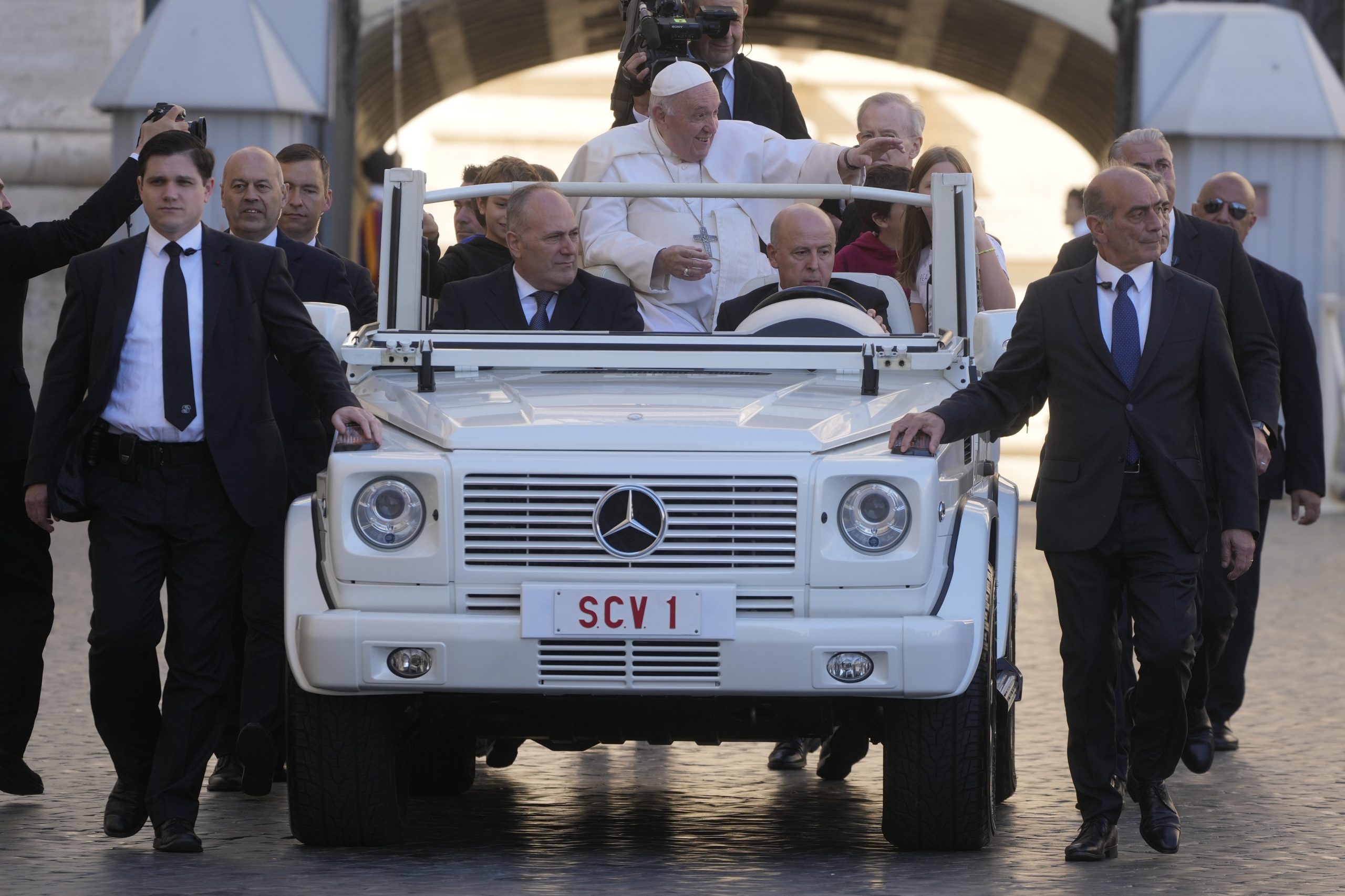 Pope Francis donated a popemobile to serve as a mobile health unit for Gaza children