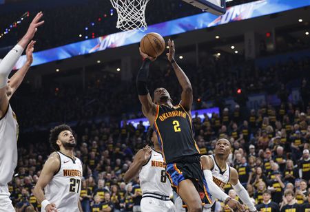 Thunder level series with 43-point rout of Nuggets