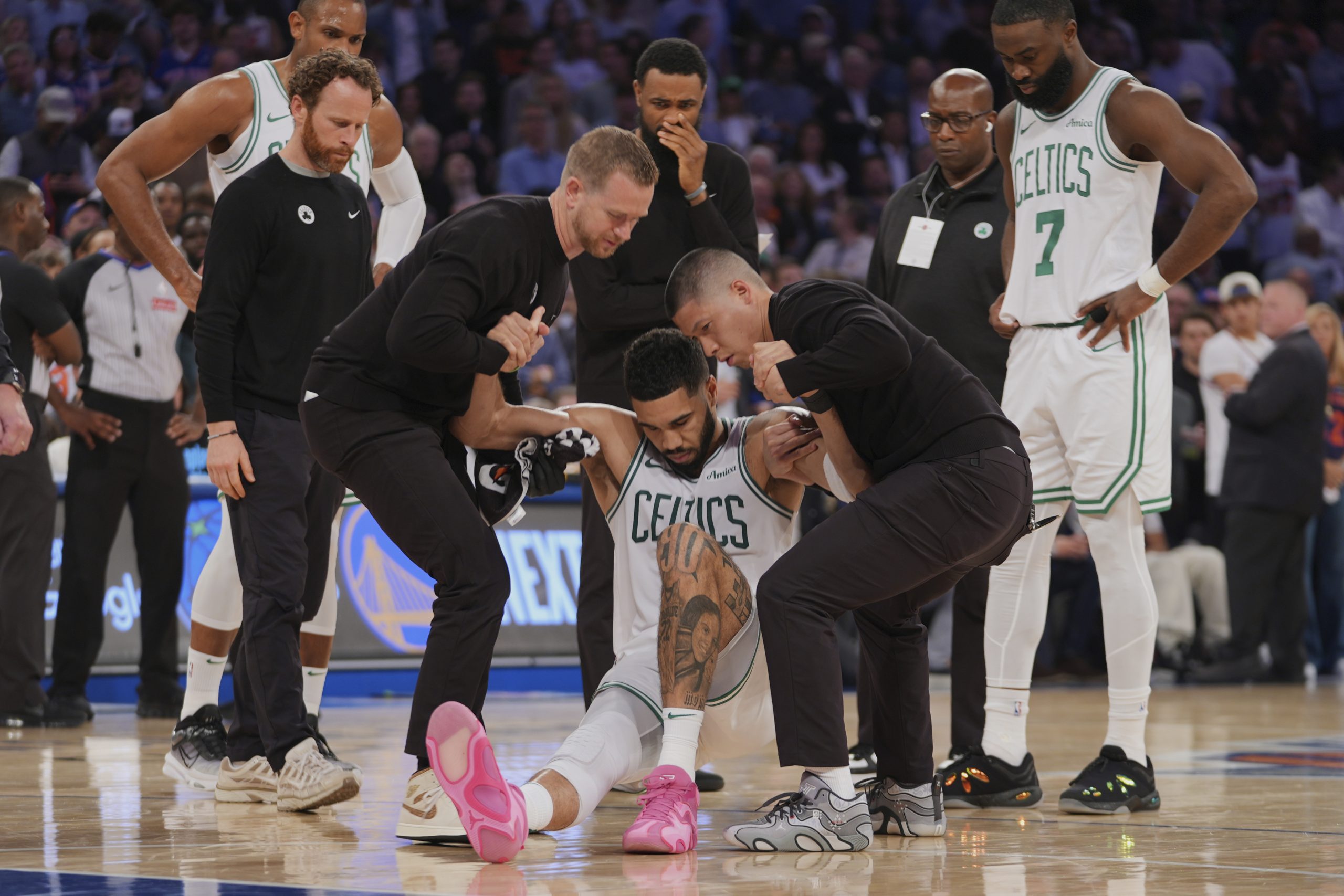 Tatum to miss remainder of playoffs after Achilles tendon surgery, imperiling Celtics’ repeat hopes