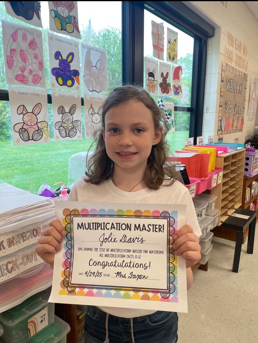 This weeks multiplication masters in Mrs. Faxons class! Jolie and Emmett have mastered all of their 0-12 multiplicatio…