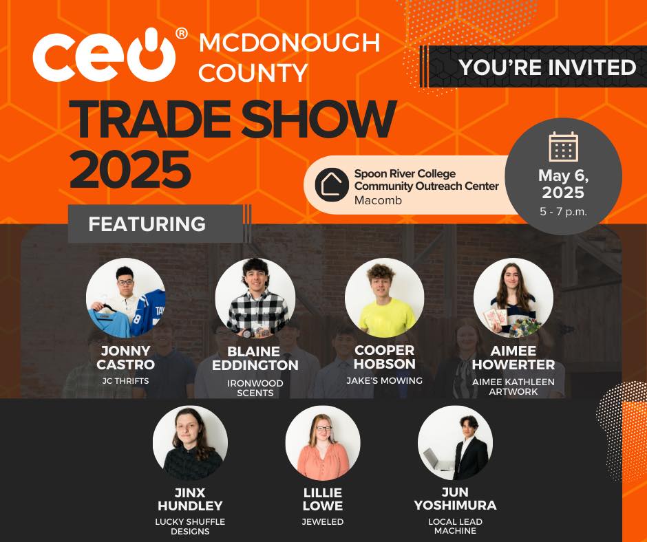 Check it out!IT’S TODAY! Will we see you at the 2025 McDonough County CEO Trade Show?! 🟠 5-7 pm 🟠 Spoon River College…