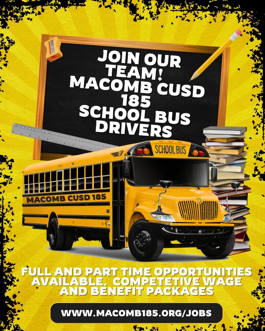 Join our team! The Macomb CUSD 185 is seeking School Bus Drivers. Check out all Macomb CUSD employment opportunities…
