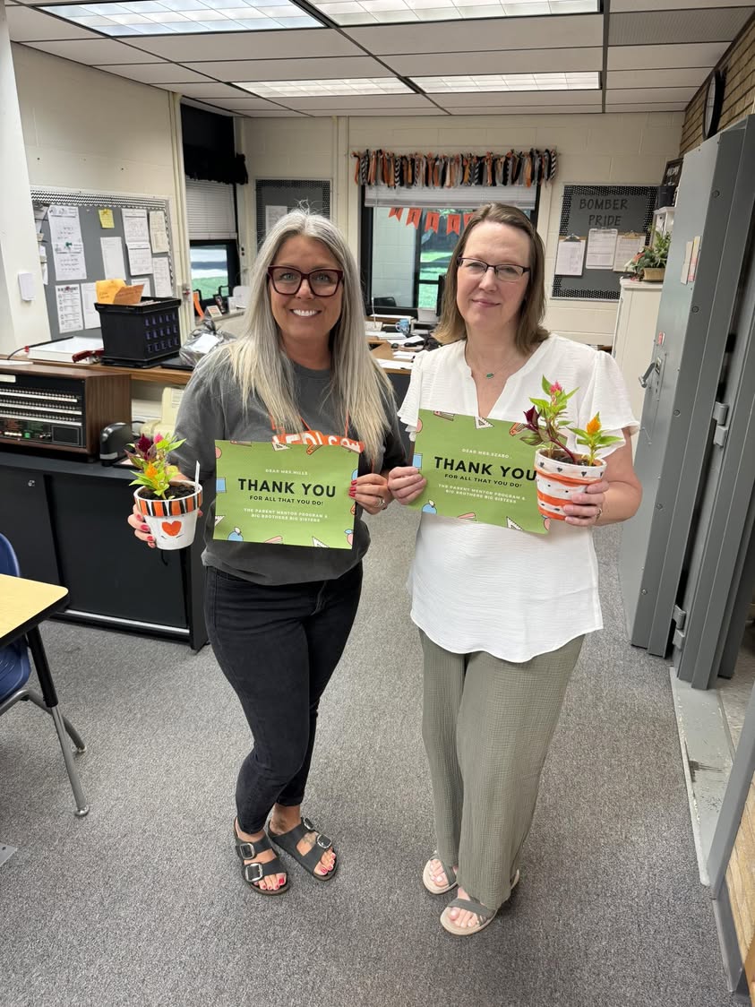 Thank you Parent Mentor Program and Big Brothers Big Sisters for the beautiful flowers for Mrs. Szabo and Mrs. Mills. #M…