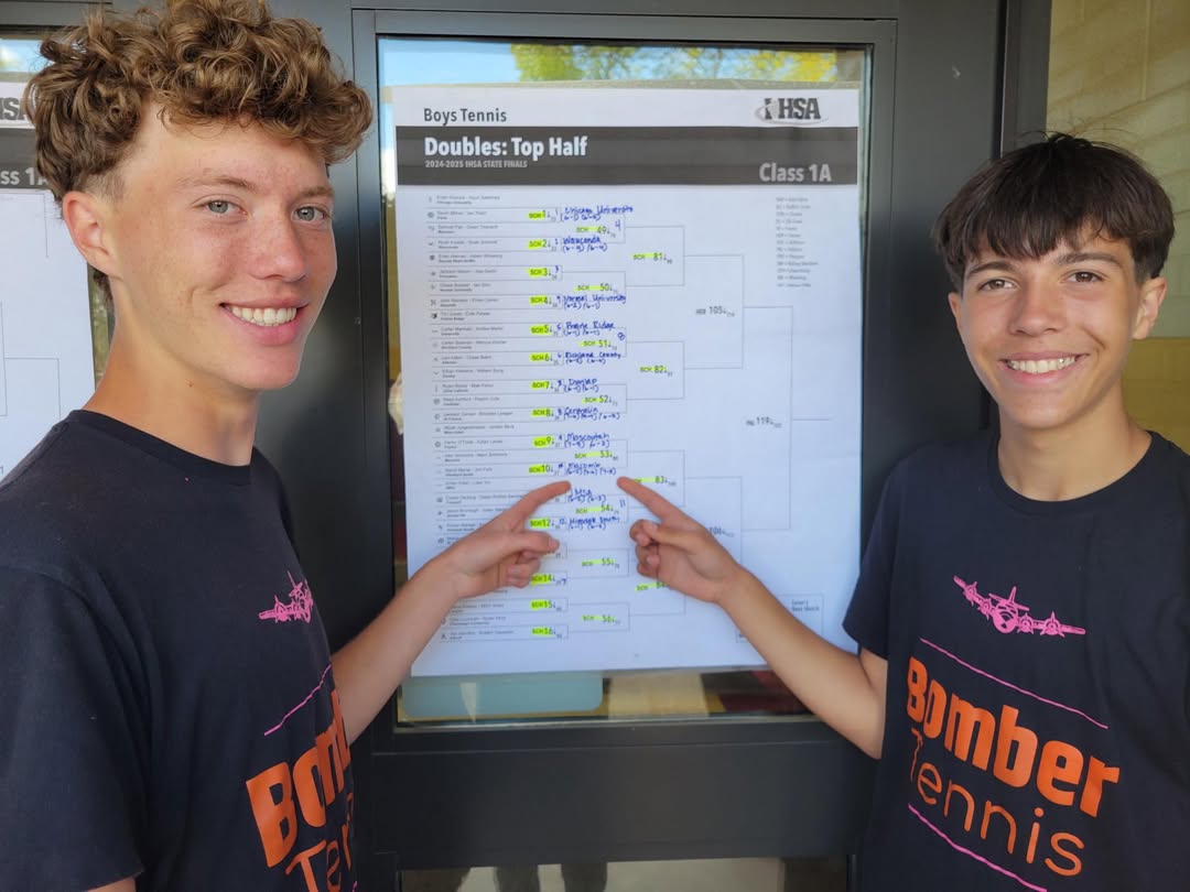The Simmons twins (Marc and Alex)won their first match at the IHSA State Tournament 6-3, 7-6 (7-3) against Glenbard Sout…