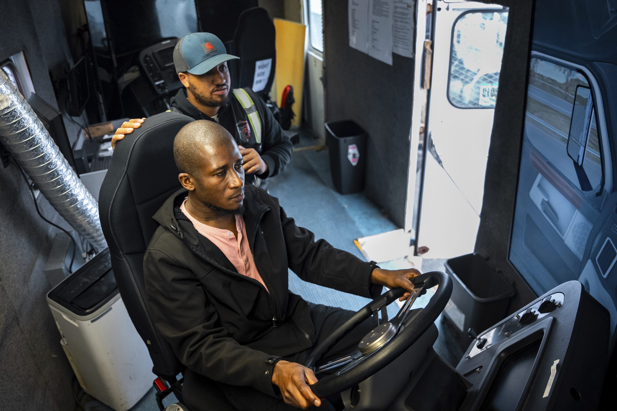 Truckers practice English skills as US language policy takes effect