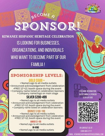 Support Kewanee’s Hispanic Heritage Celebration Through Sponsorships, Donations, and Fundraisers