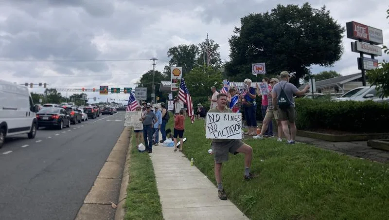 Protesters gather in Northern Virginia as D.C. honors U.S. Army