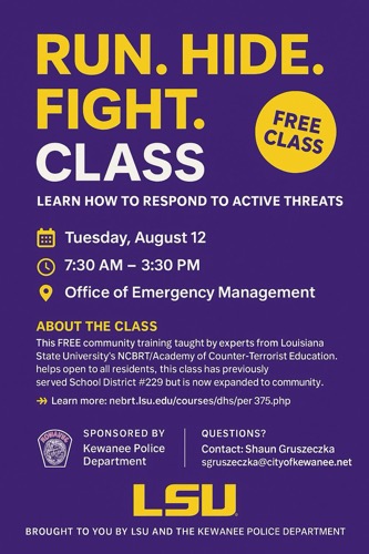 Limited Spots Available for Free Community Safety Training in Kewanee on August 12, 2025