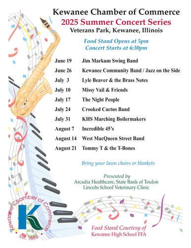 Kewanee’s July 24th Concert in the Park Cancelled Due to Extreme Temperatures
