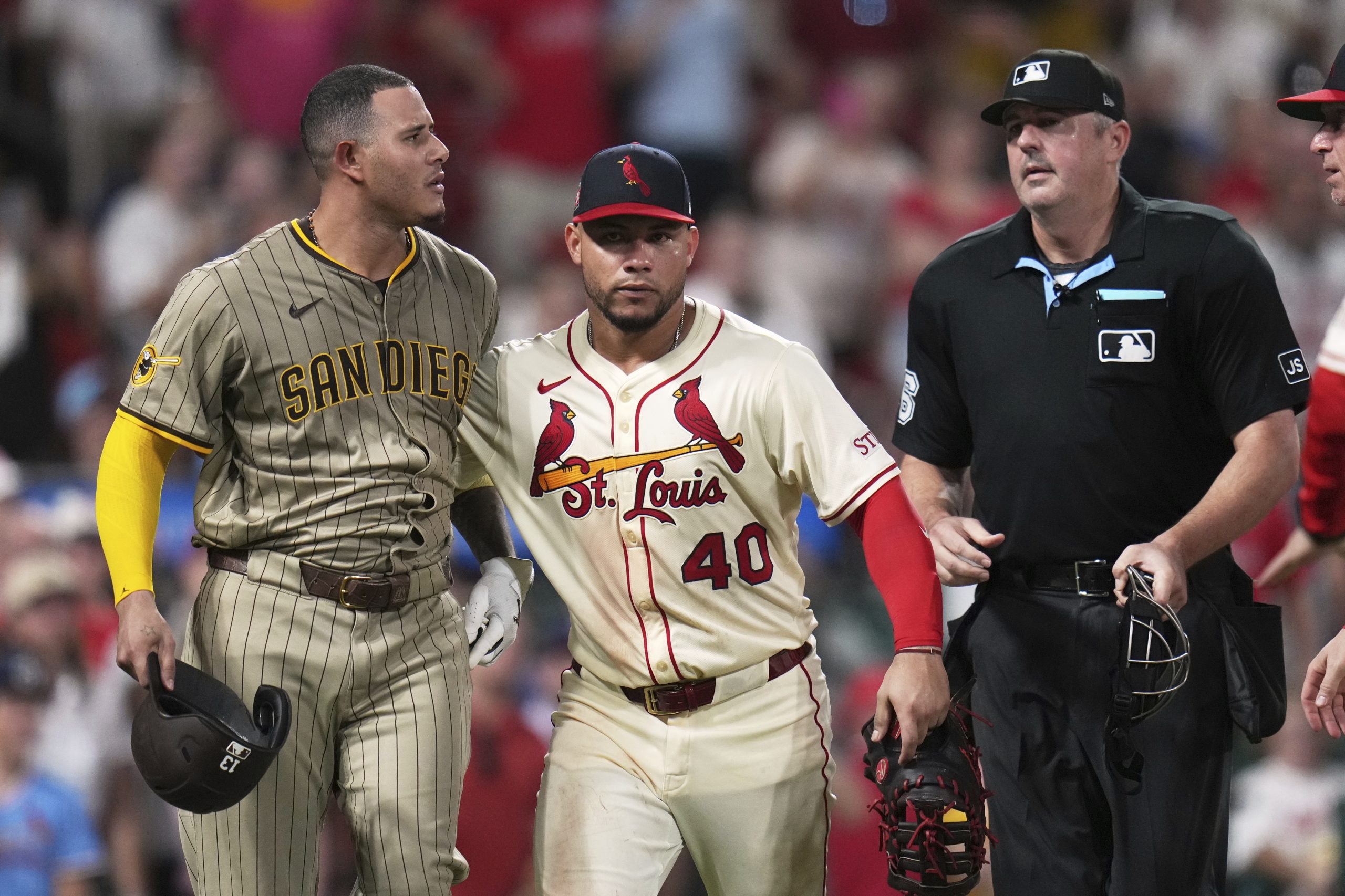 Benches clear in Padres-Cardinals game as Machado and Contreras both get hit twice by pitches