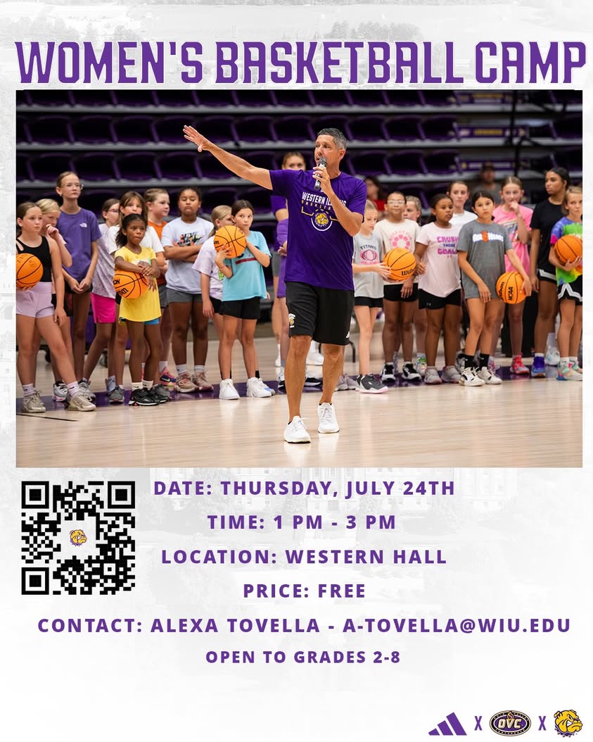 🚨 It’s not too late! 🚨 Join the Western Illinois Women’s Basketball Team for their clinic happening TODAY! 🏀💜💛💜🏀…