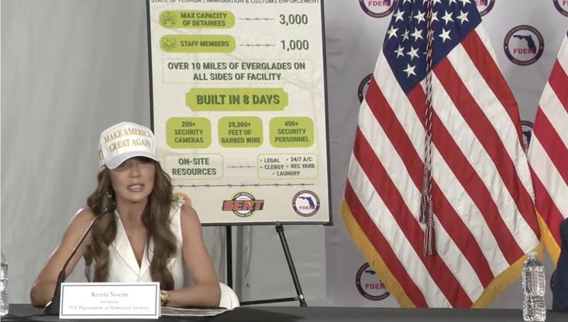 WATCH: Trump tours ‘Alligator Alcatraz’ thats assisting in deportation efforts