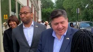 WATCH: Illinois governor makes first campaign stop with 2026 running mate