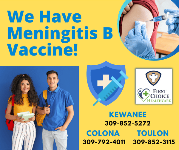Get the Meningitis B Vaccine at First Choice Healthcare Clinics While Supplies Last