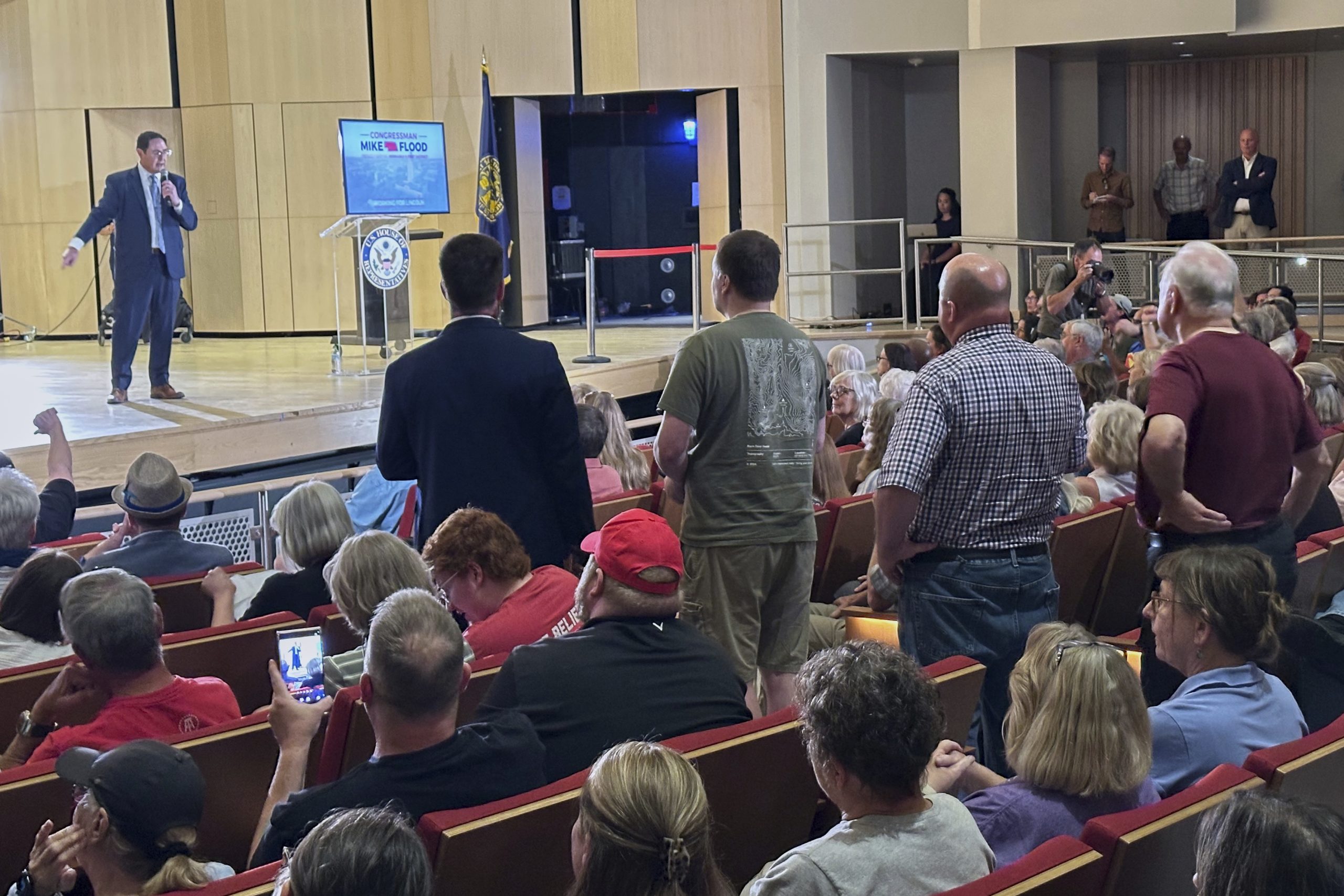 Nebraska congressman Flood gets an earful over Trump’s tax cut law in raucous town hall