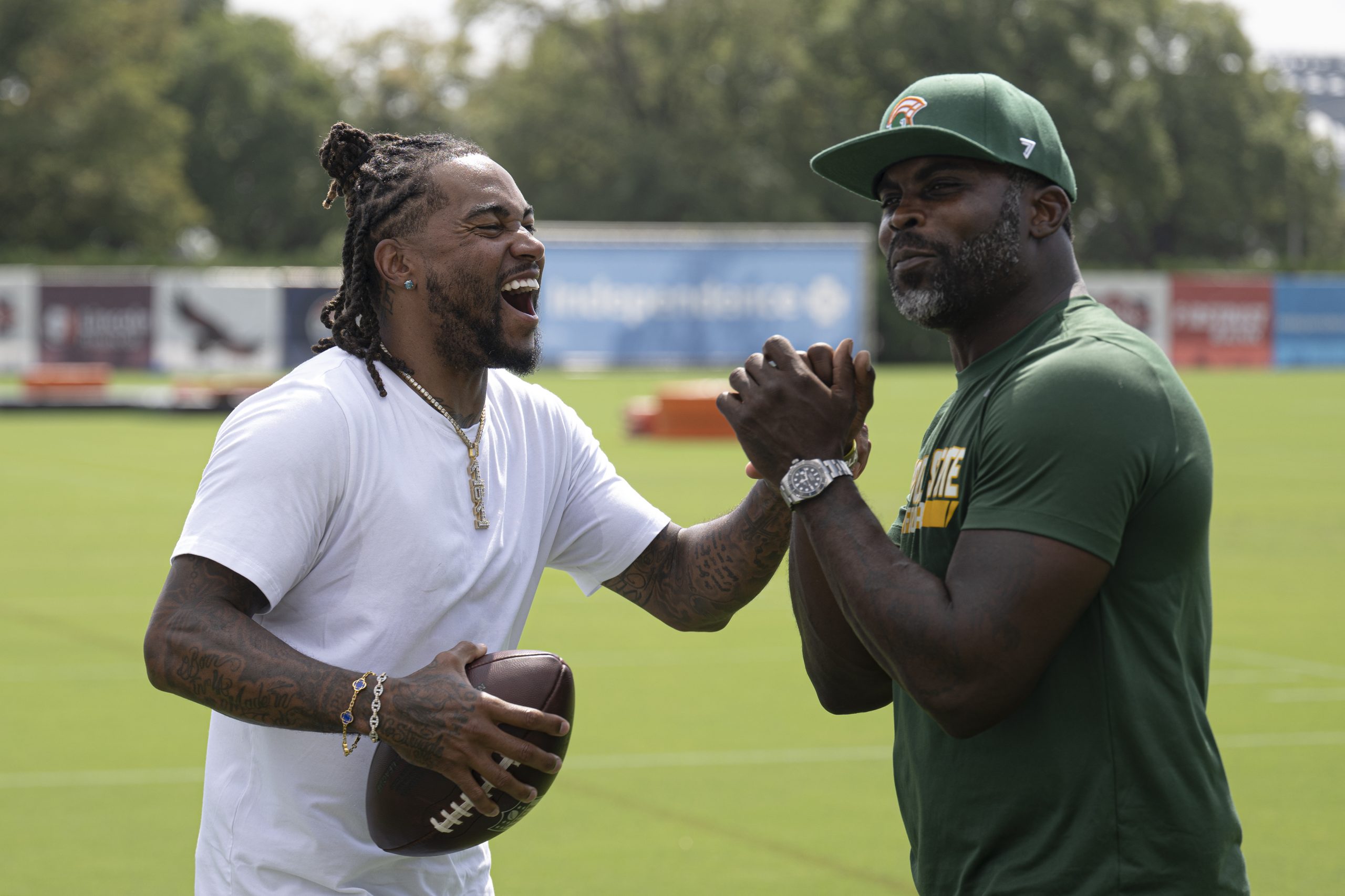 From NFL stars to HBCU head coaches: Vick and Jackson on same path as they briefly reunite in Philly
