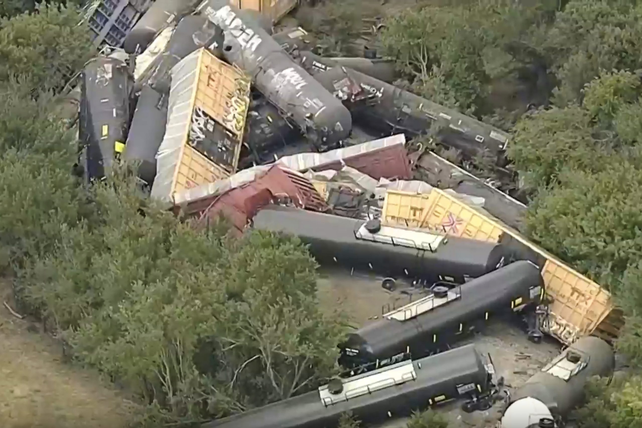 35 Union Pacific train cars derail near Texas town, no injuries reported