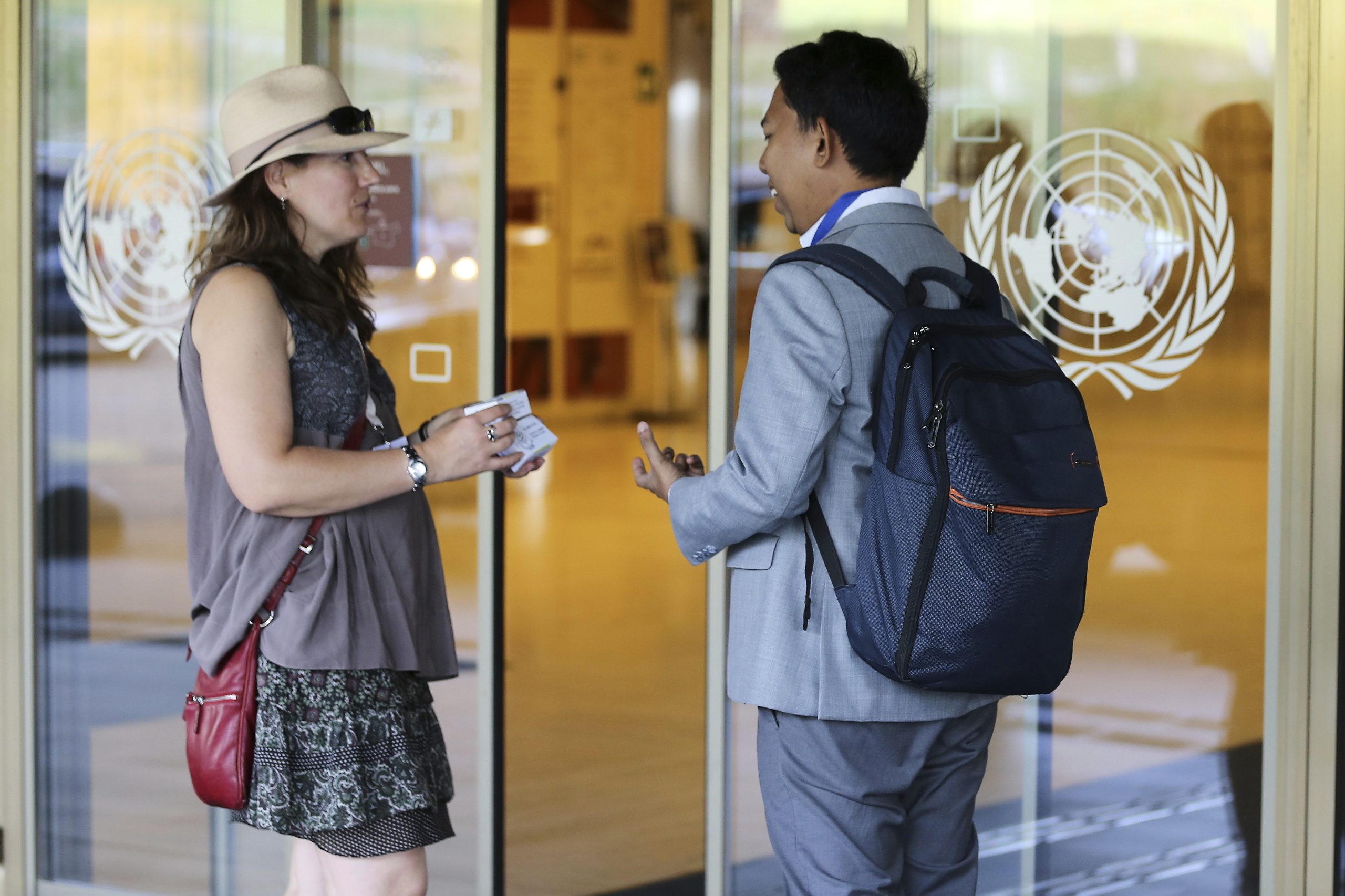 Soap, wristbands and scaling the UN: People get creative during final plastic pollution treaty talks
