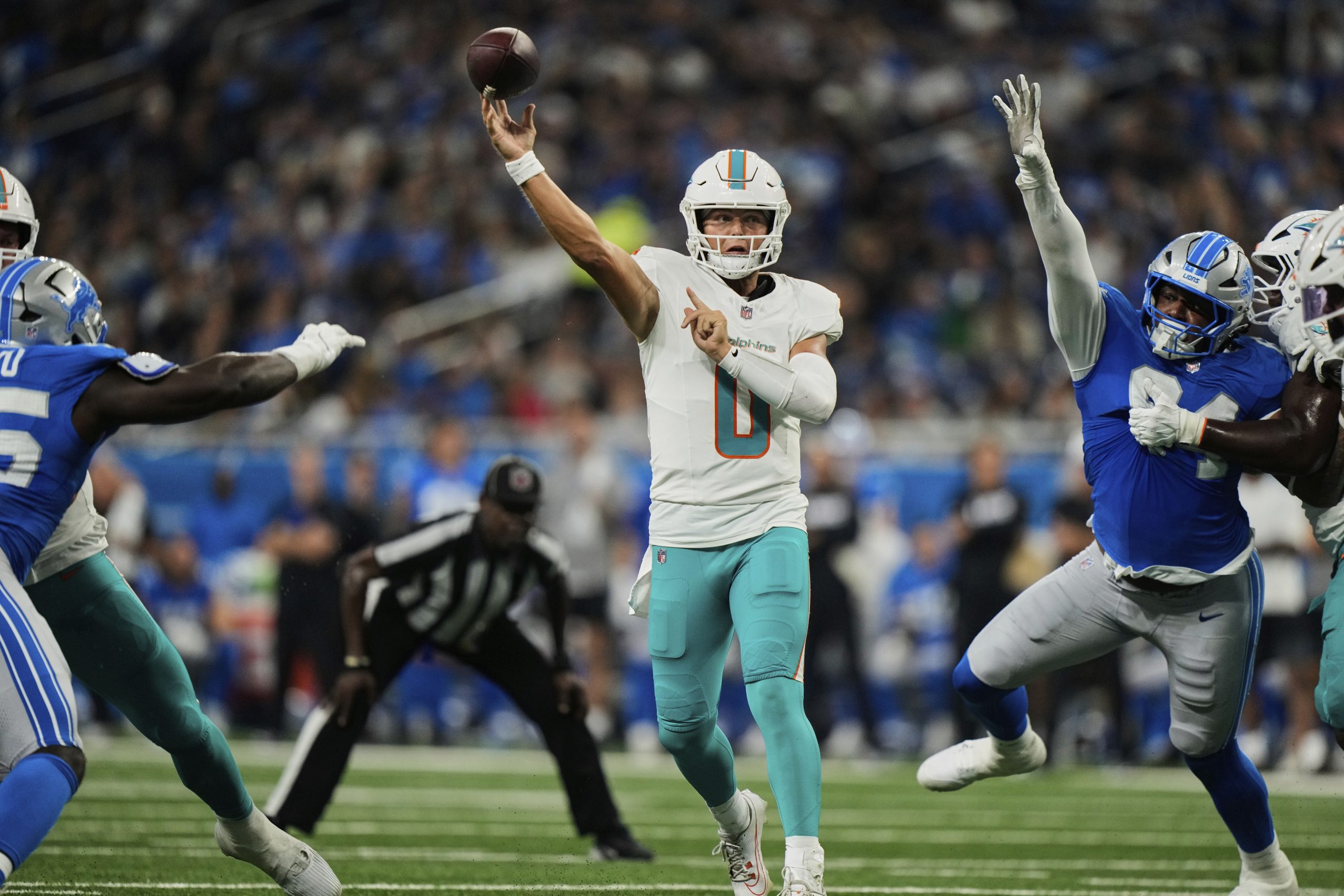 Zach Wilson and Quinn Ewers lead Dolphins to 24-17 preseason win over Lions