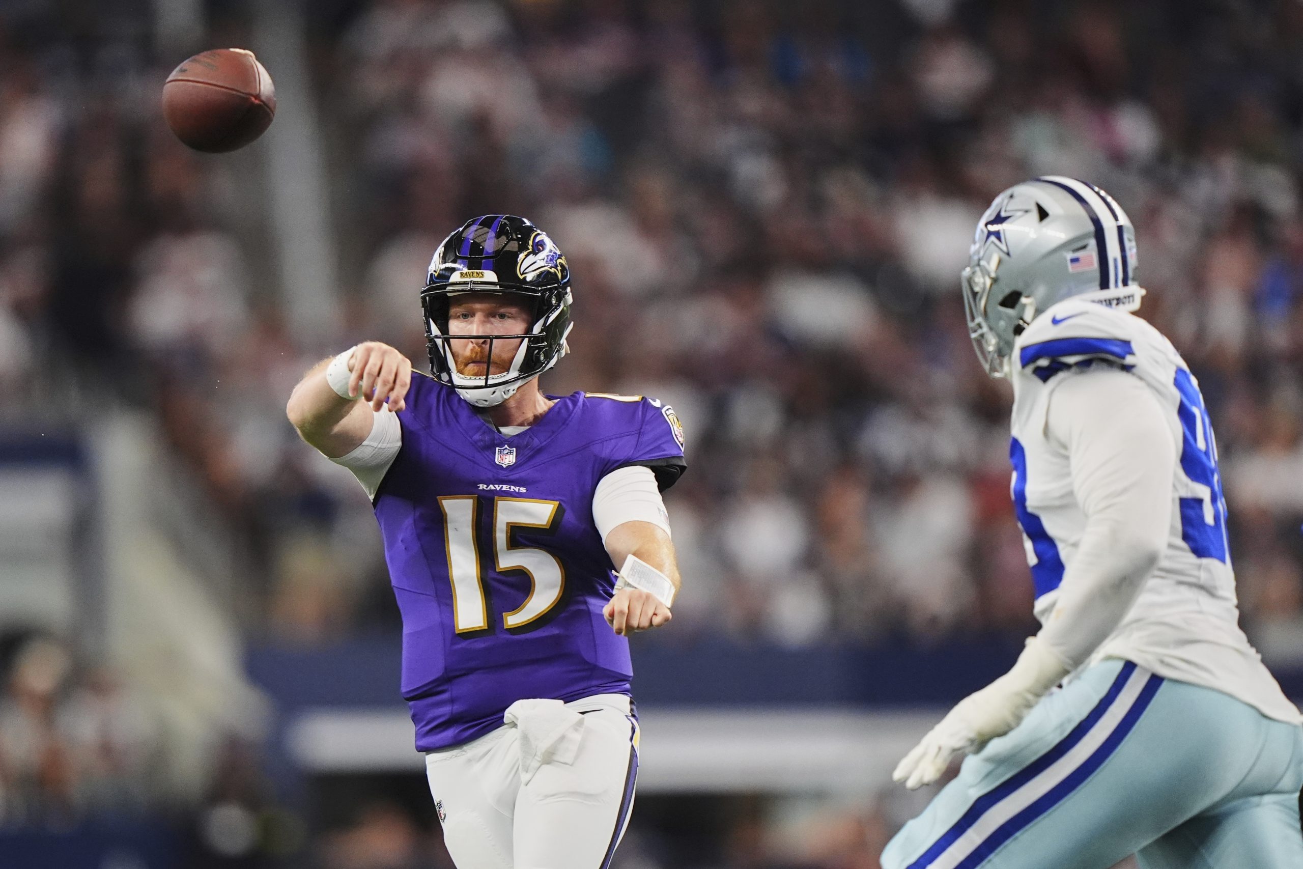 Cooper Rush tosses TD pass and pick-6 in return to AT&T Stadium as Ravens beat Cowboys 31-13