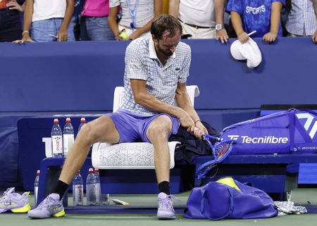 Tennis-Medvedev exits US Open with chaotic flourish