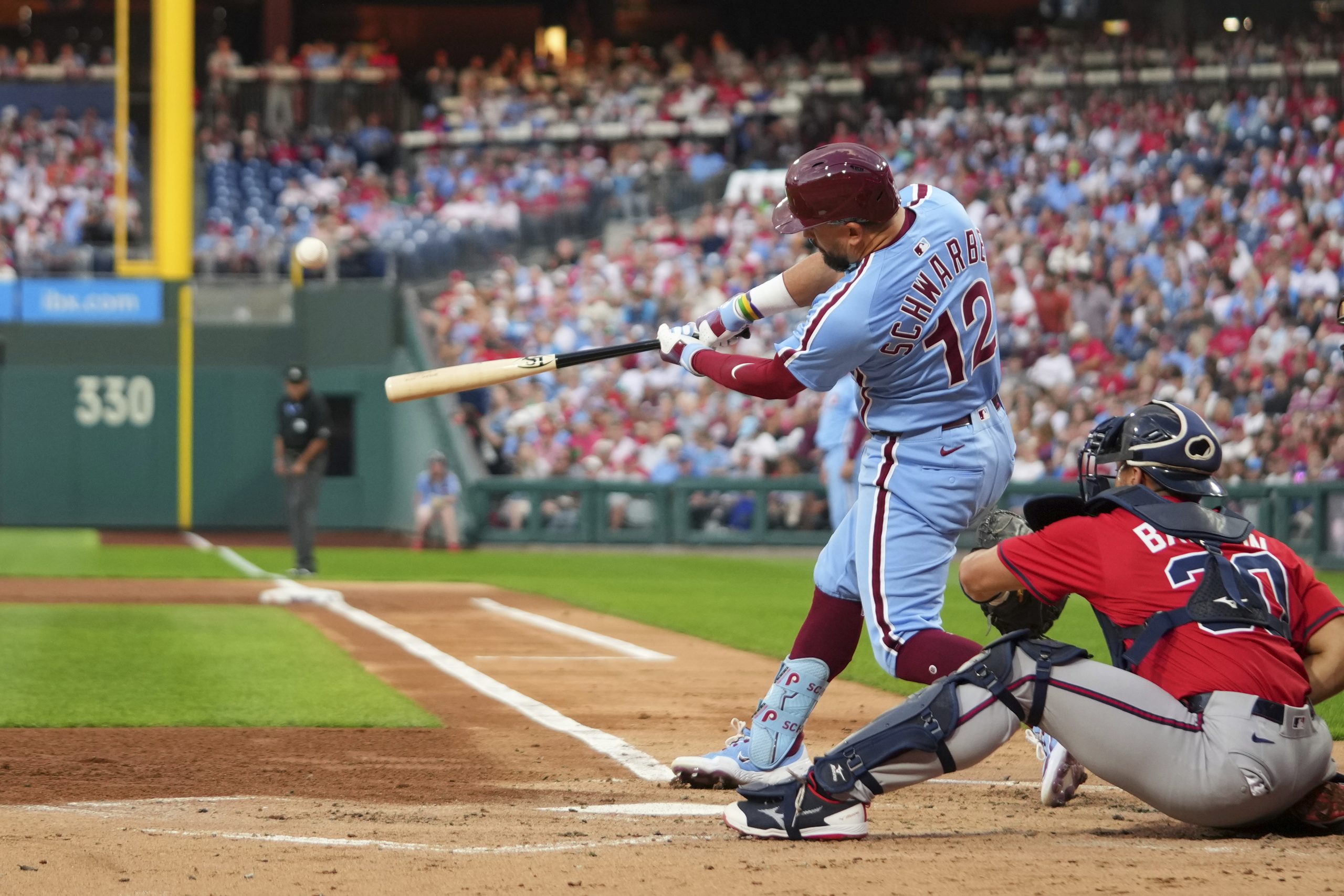 Phillies slugger Kyle Schwarber hits 4 homers in game against Braves